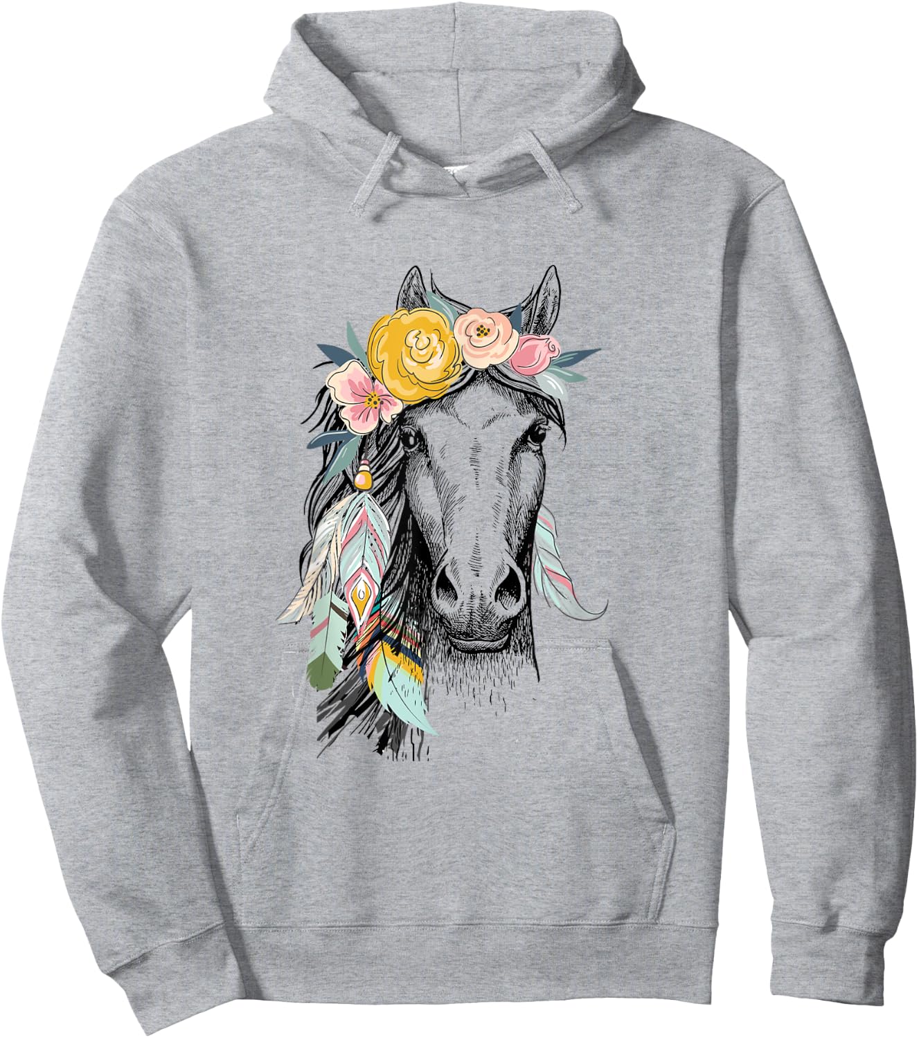 Cowgirls and Girls Who Love Horses Cute Hippy Boho Western Hoodie - Hoodie | Ash