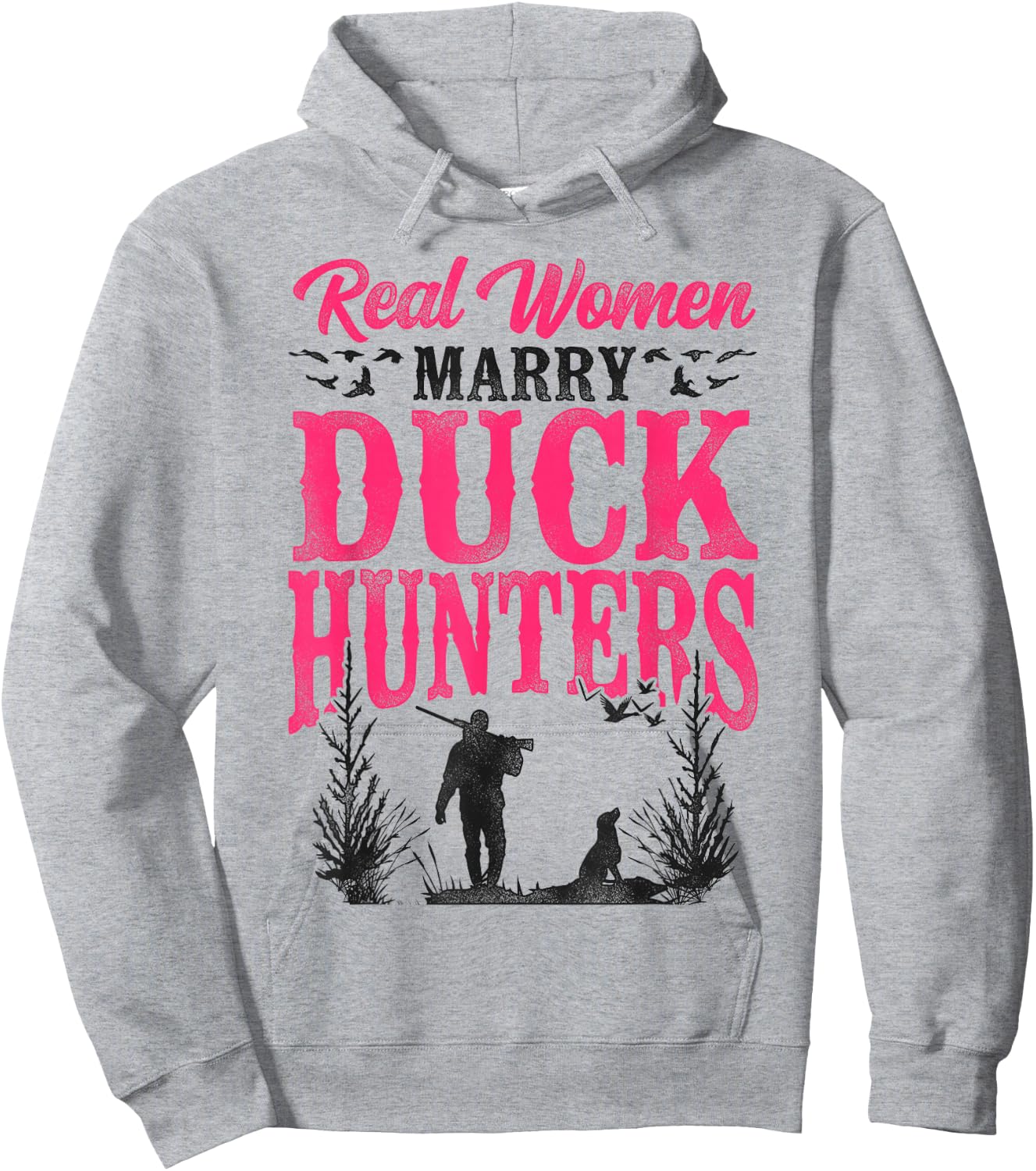 Duck Hunting Hunter Husband Wife Wedding Marriage Vintage Hoodie - Hoodie | Ash