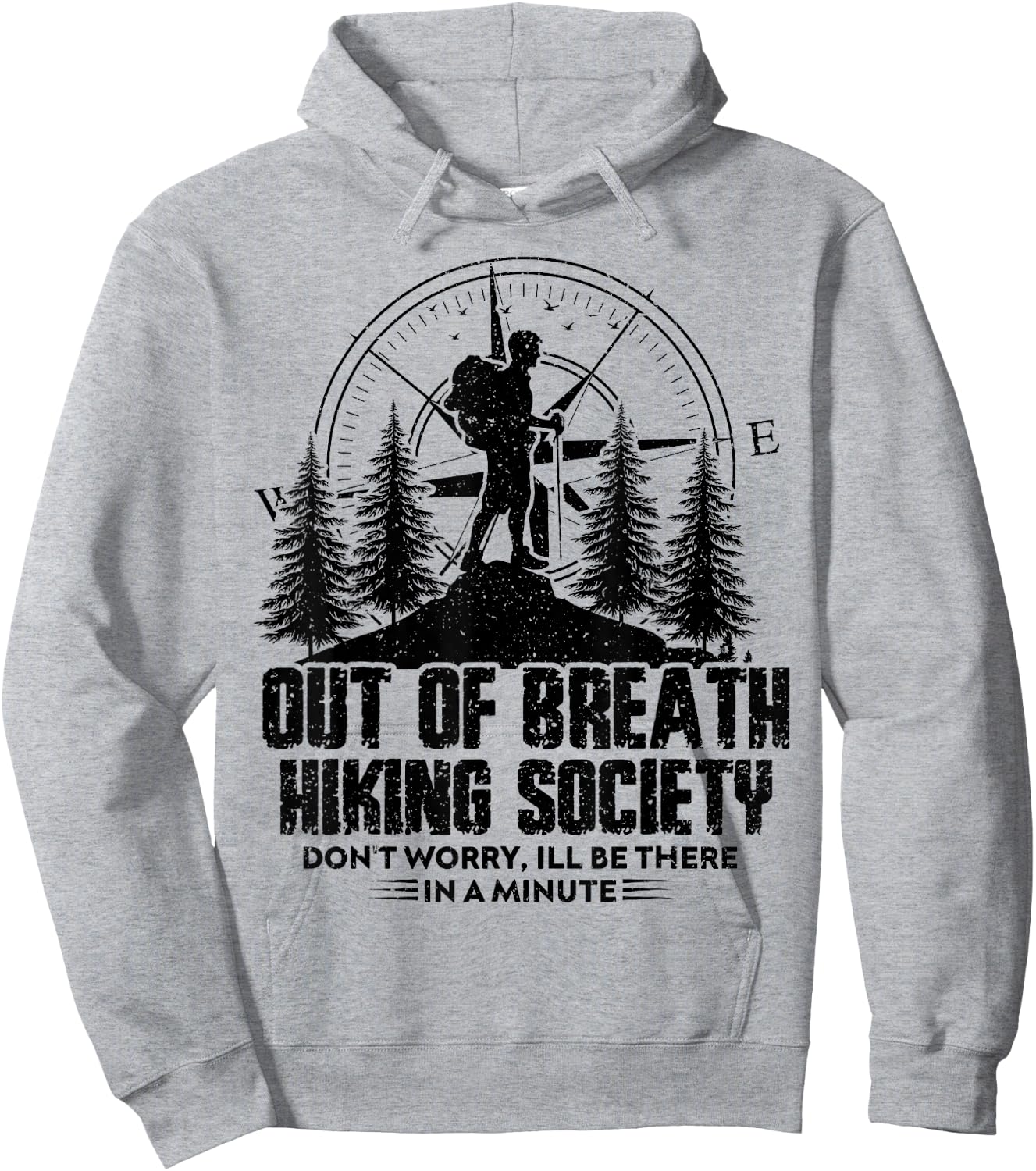 Out Of Breath Hiking Society Hiking Nature Lover Hoodie - Hoodie | Ash