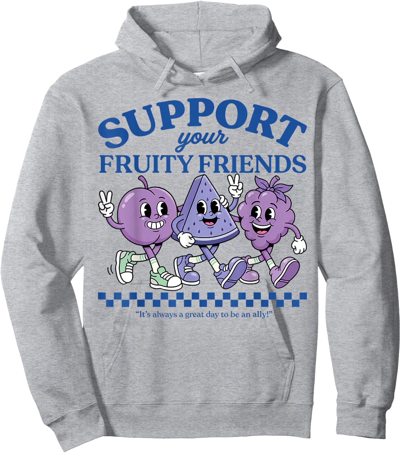 Support Your Fruity Friends Love Wins Gay Pride LGBTQ Month Hoodie - Hoodie | Ash