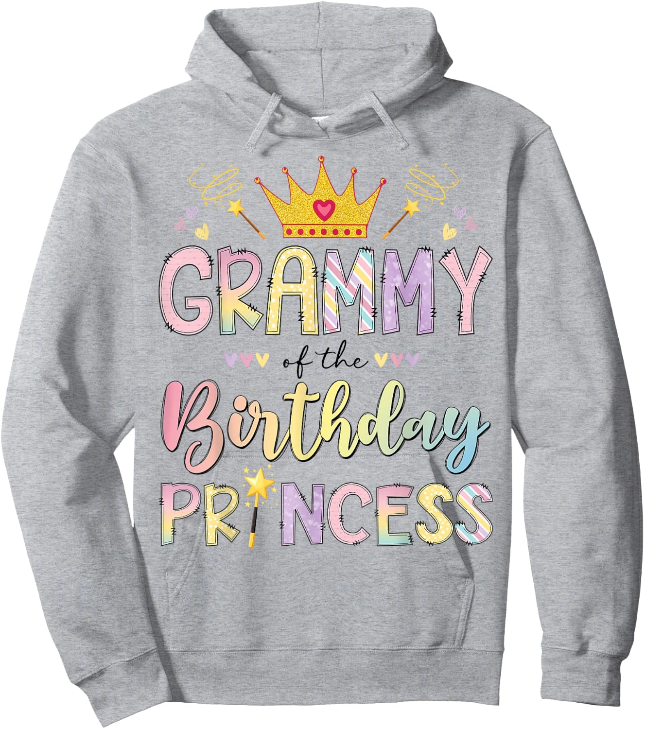 Grammy of The Birthday Princess Girl Party Matching Family Hoodie - Hoodie | Ash