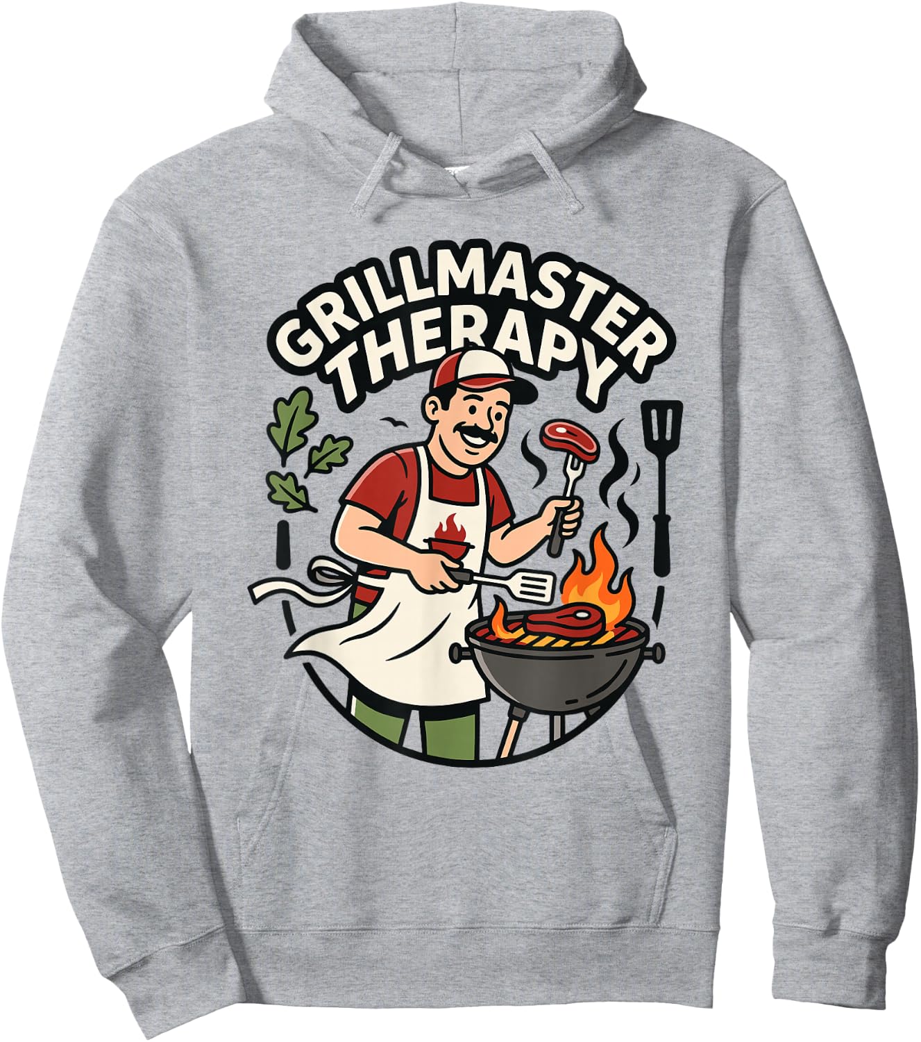 Grillmaster Therapy Grilling Humor BBQ Dad Quot Hoodie - Hoodie | Ash