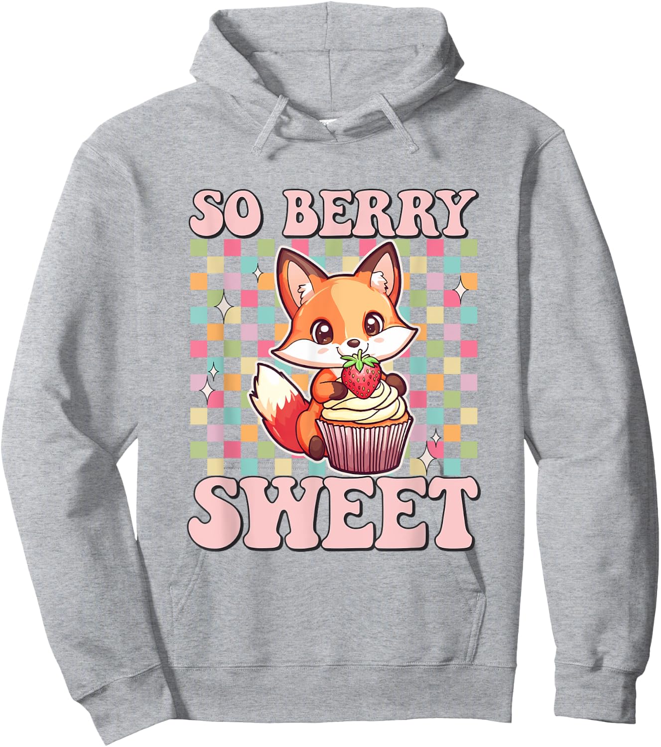 Fox eating Strawberry Cupcake Toddler Girl Foxes Muffin Hoodie - Hoodie | Ash