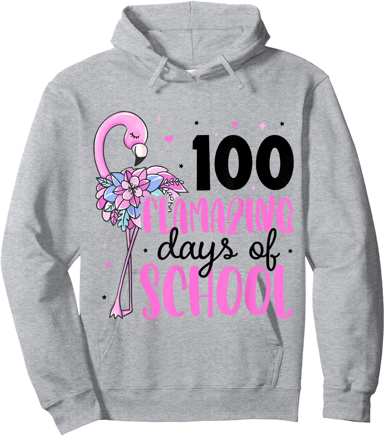 100 Flamazing Days of School Flamingo 100th Day of School Hoodie - Hoodie | Ash