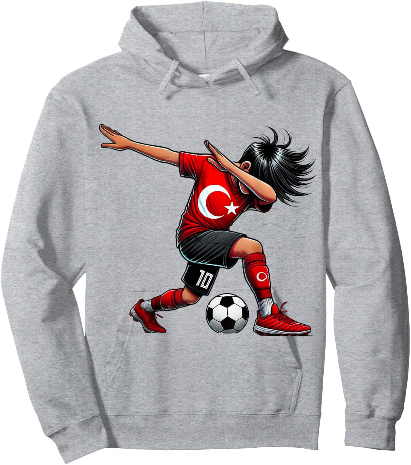 Türkei Fußballspieler Kind Trikot Flagge Fußballfan Hoodie - Hoodie | Ash