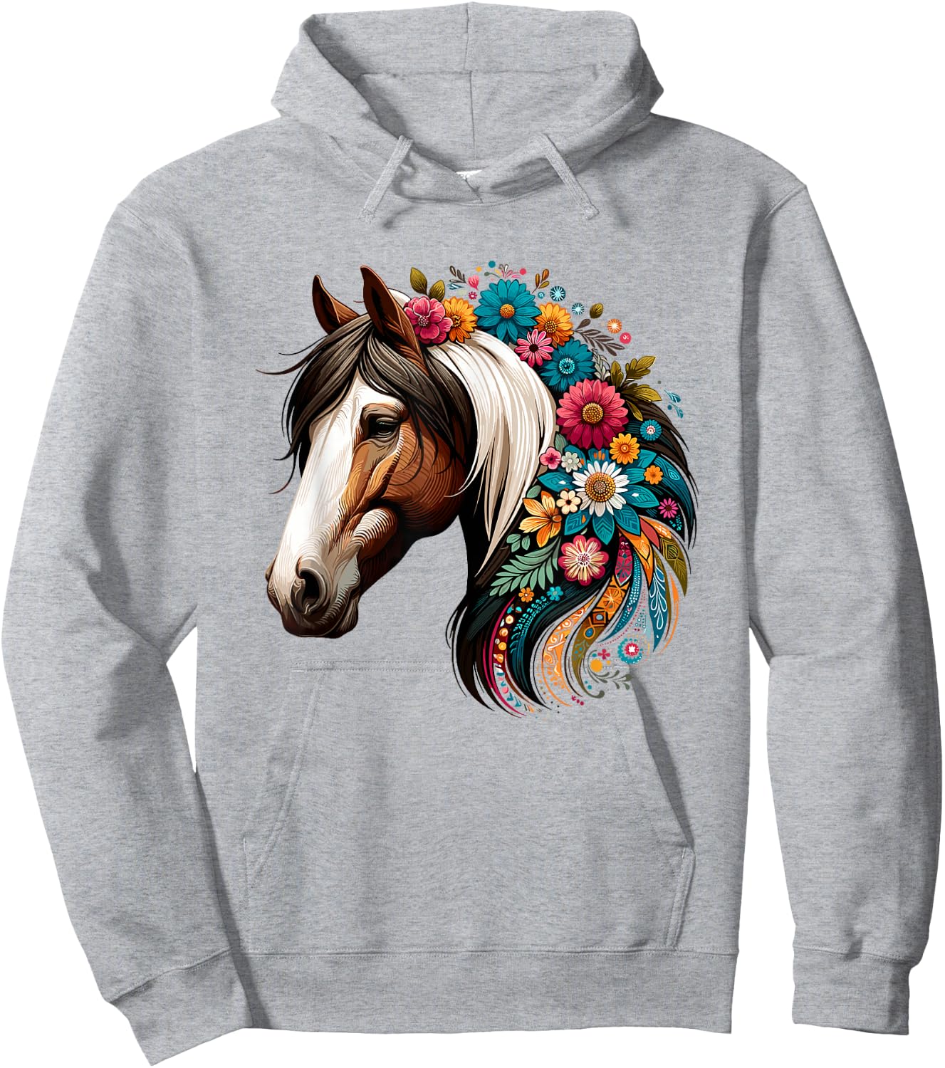 Horse Riding Equestrian, Horse Portrait, Western Horseback Hoodie - Hoodie | Ash
