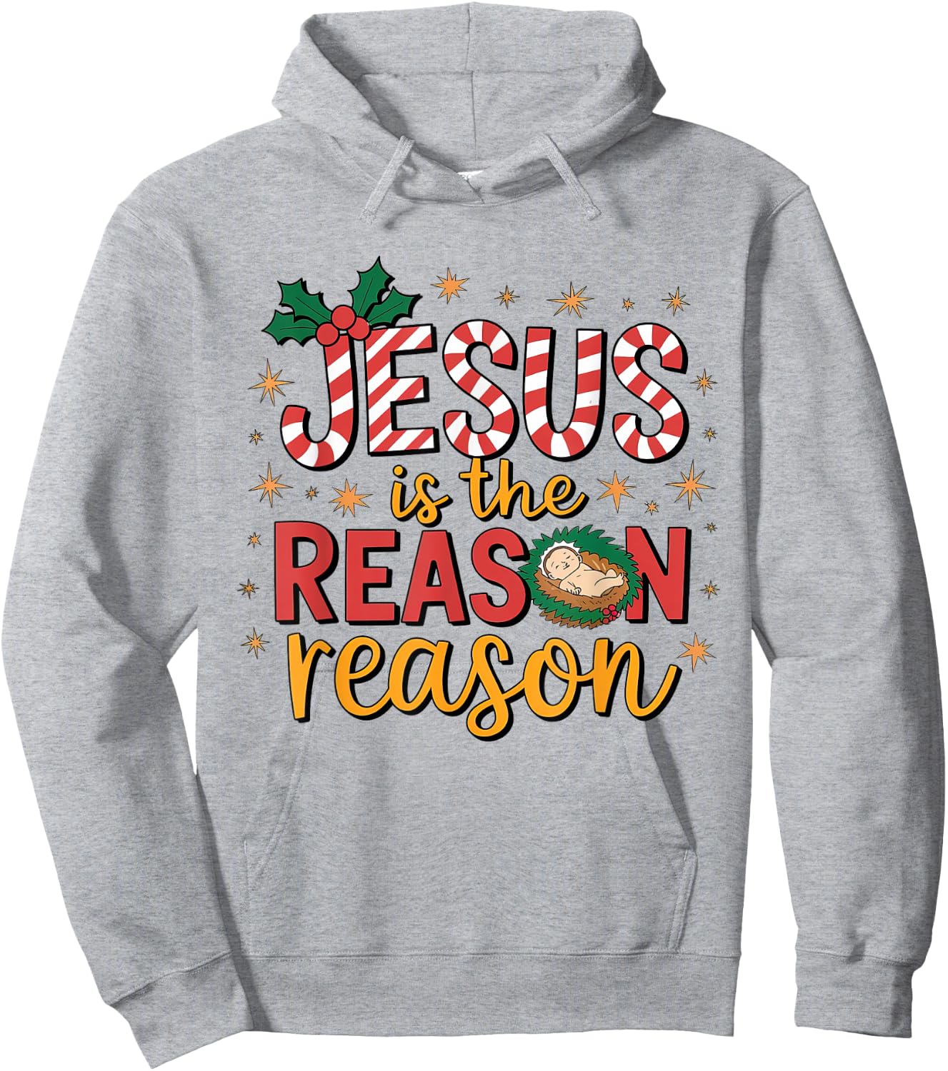 Jesus Is The Reason For The Season Christian Christmas Hoodie - Hoodie | Ash