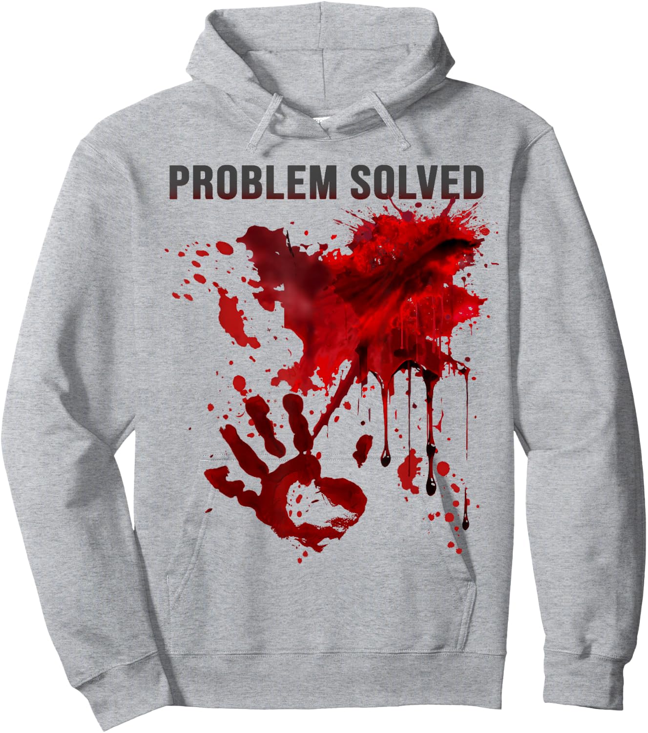 Problem Solved: Bloody Shirt Stained with Blood, Blood Splash , white, S Hoodie - Hoodie | Ash
