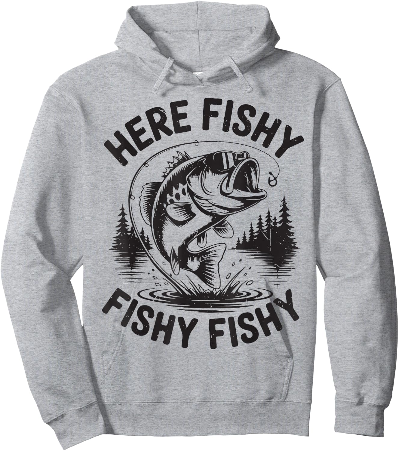 Here-Fishy Bonus Dad Fishing Father Day Gift from Daughter Hoodie - Hoodie | Ash