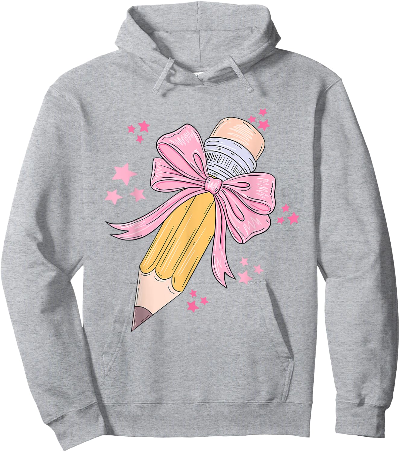 Pencil Coquette Bow Teacher Appreciation Back To School Hoodie - Hoodie | Ash