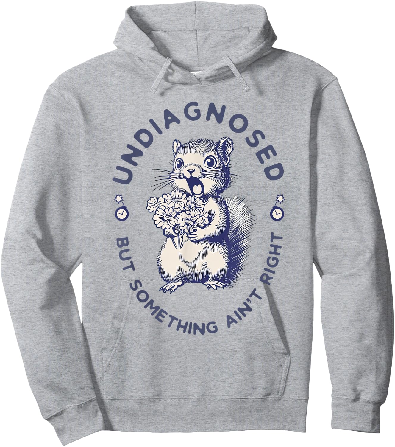 Squirrel - Undiagnosed But Something Ain't Right Women AuDHD Hoodie - Hoodie | Ash