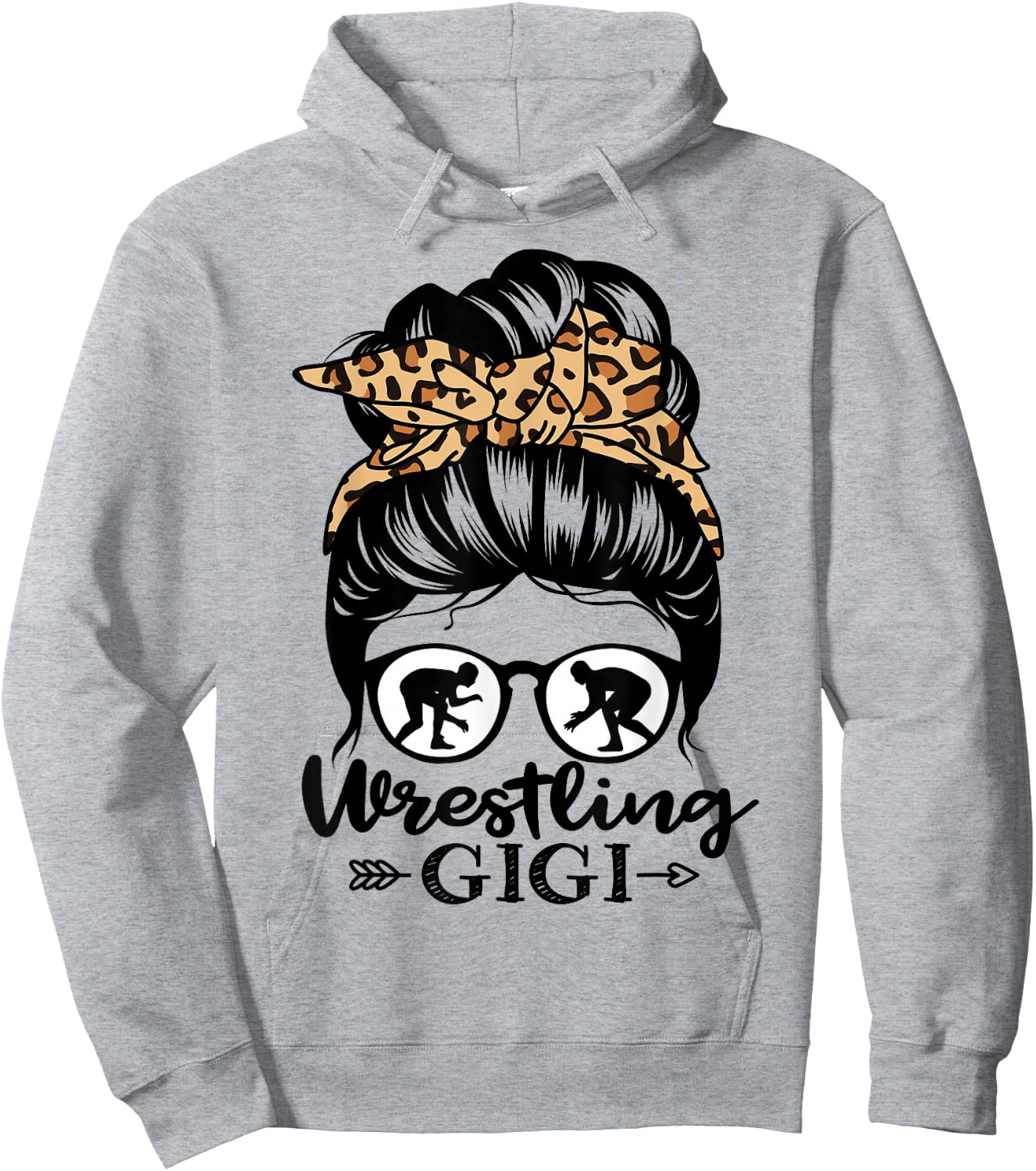 Wrestling Gigi Messy Bun Hair Funny Wrestler Gigi Hoodie - Hoodie | Ash