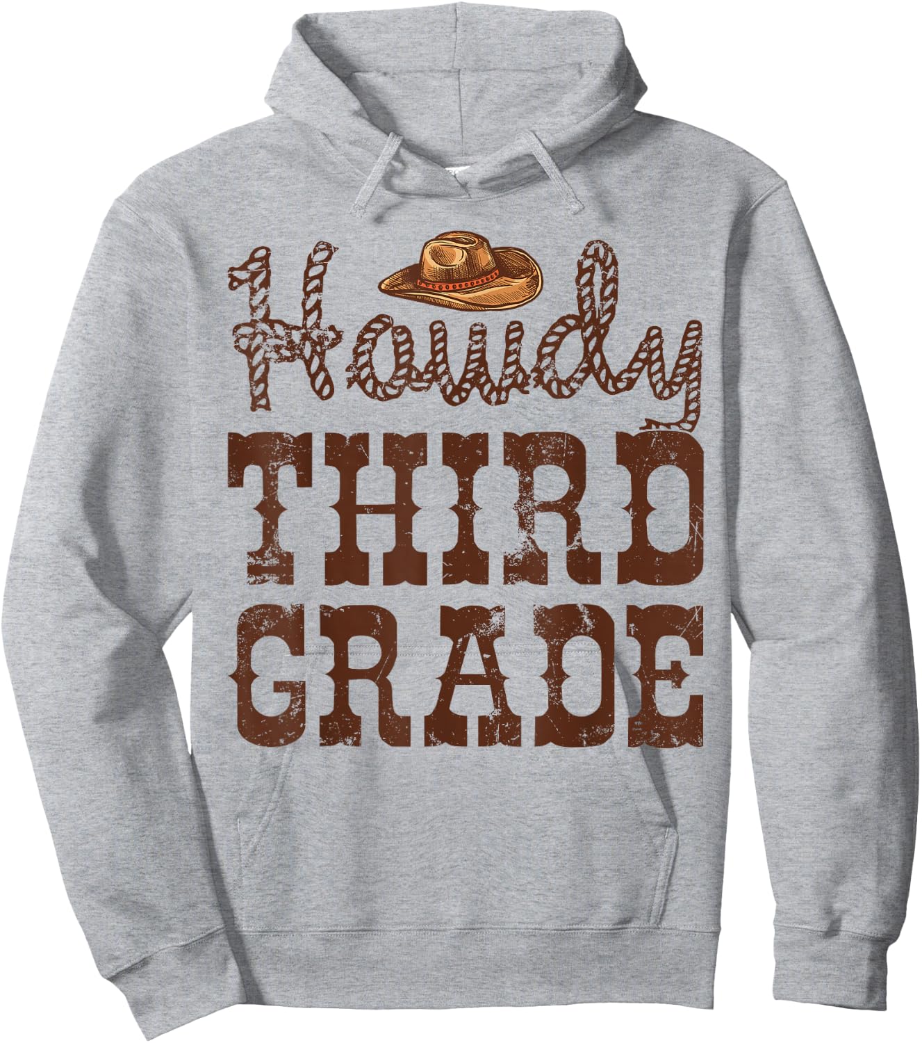 Howdy Third Grade Teacher Cowboy Cowgirl Back to School Hoodie - Hoodie | Ash