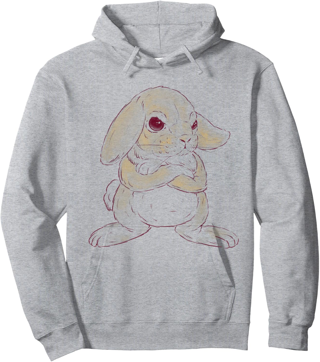 Cute Angry Bunny Hoodie - Hoodie | Ash