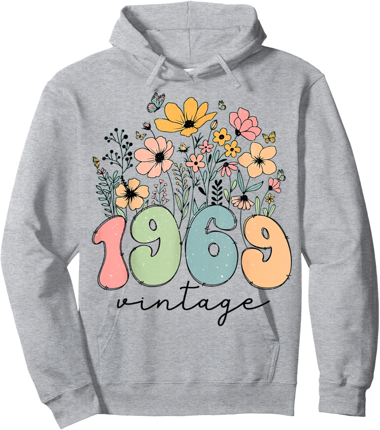 55 Years Old Vintage 1969 Flowers 55th Birthday Floral Women Hoodie - Hoodie | Ash