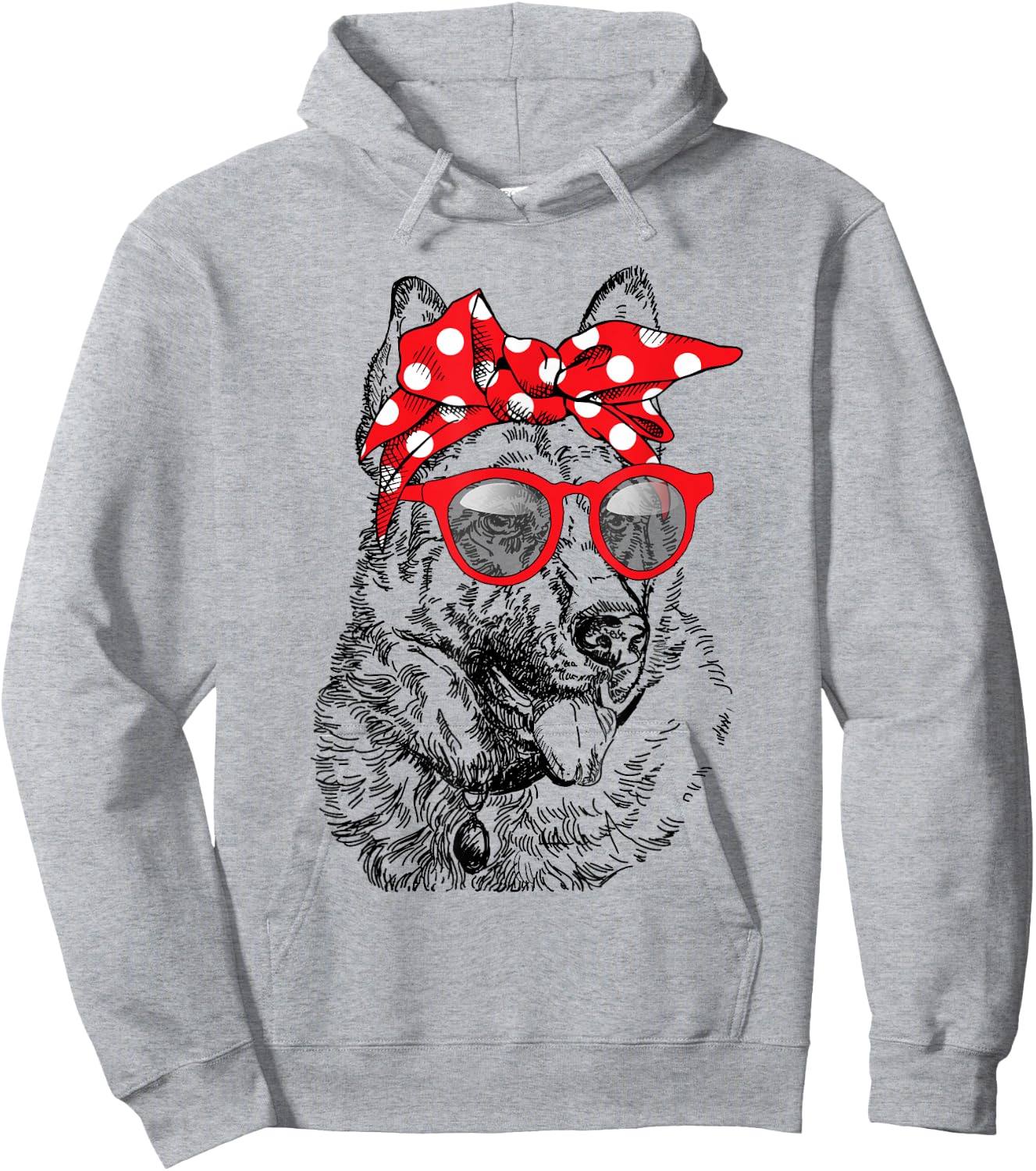 German Shepherd Dog Mom Bandana Sunglasses Mother's Day Hoodie - Hoodie | Ash