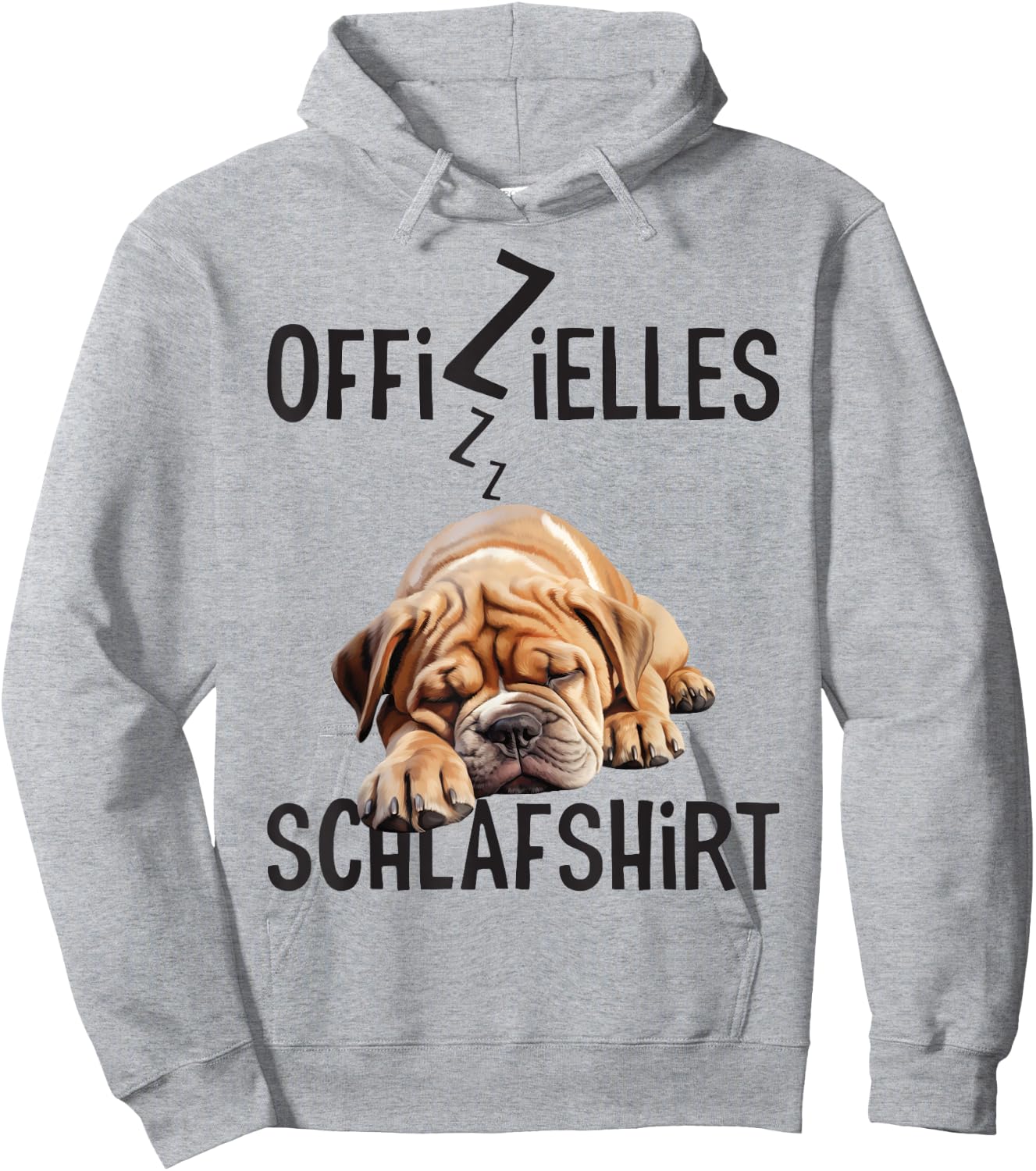 Englische Bulldogge Offizielles Schlafshirt Mit Hund Lustig Hoodie - Hoodie | Ash