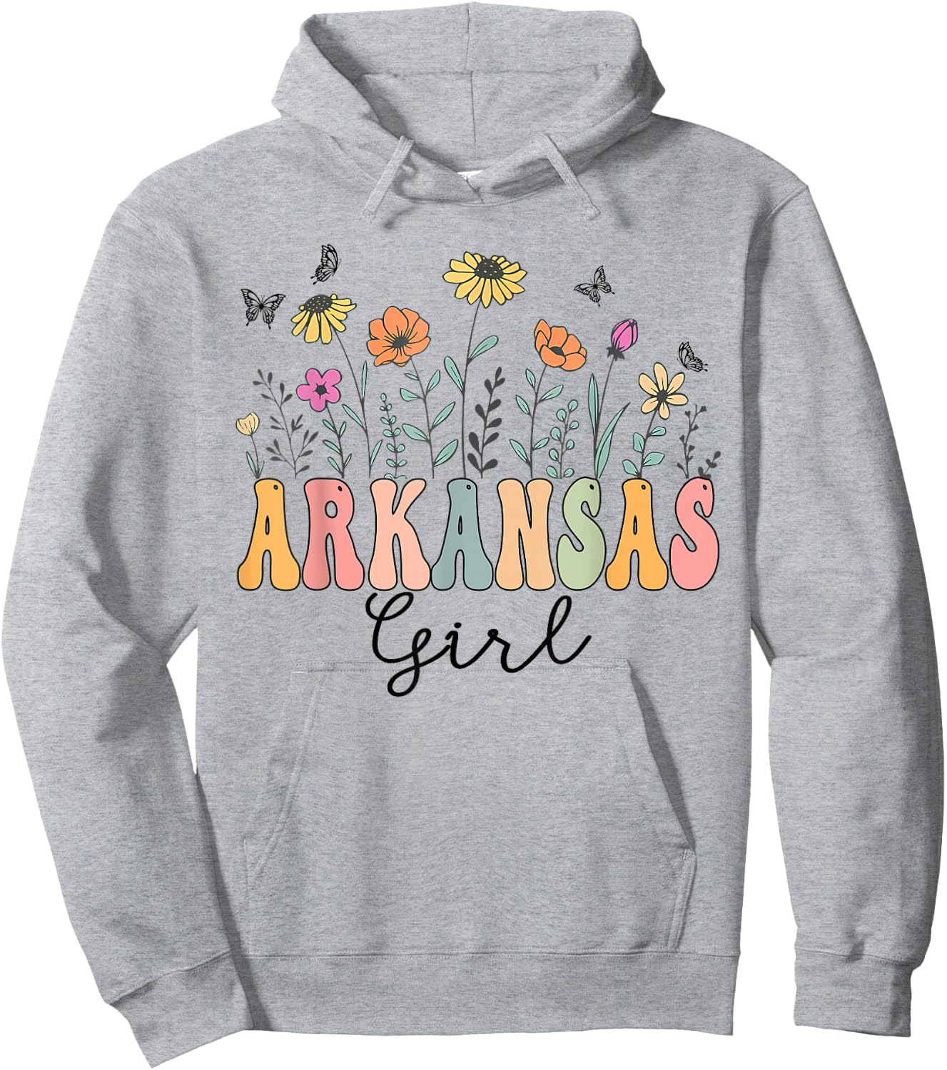 Arkansas Girl Wildflower Groovy Arkansas Lover Hoodie - Hoodie | Ash
