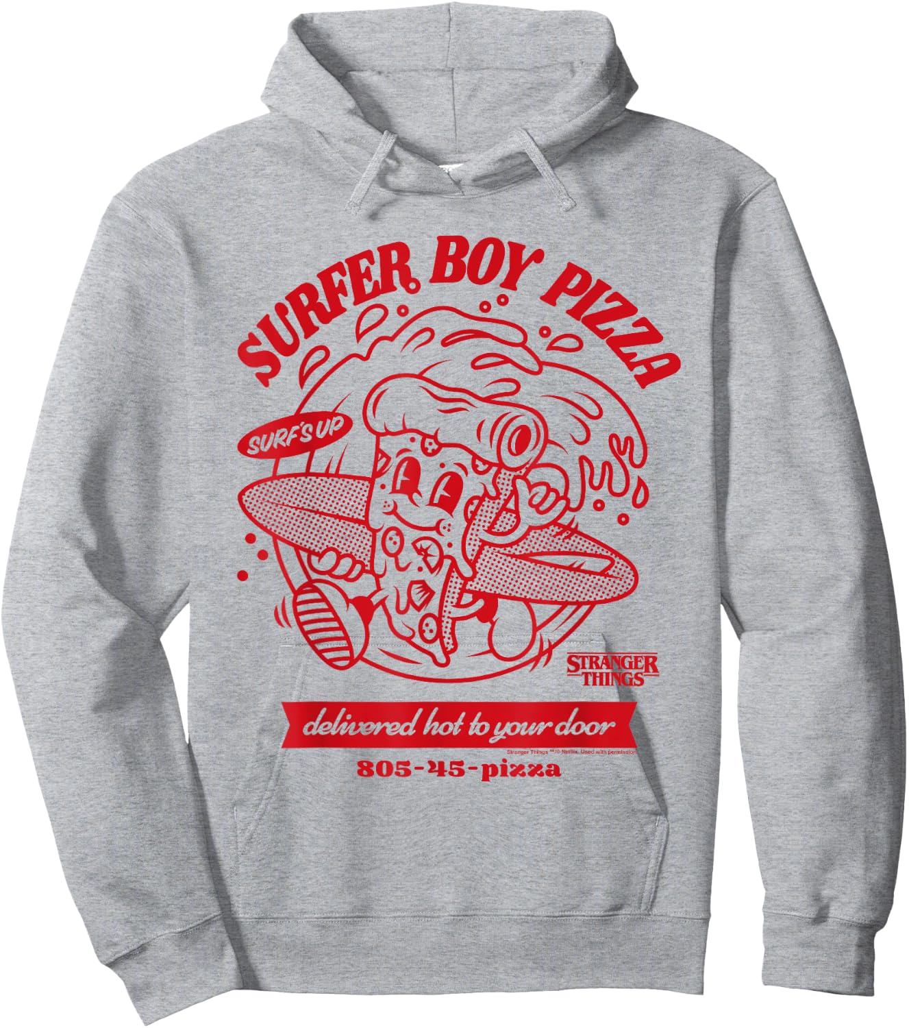 Stranger Things Surfer Boy Pizza Surf's Up Hoodie - Hoodie | Ash