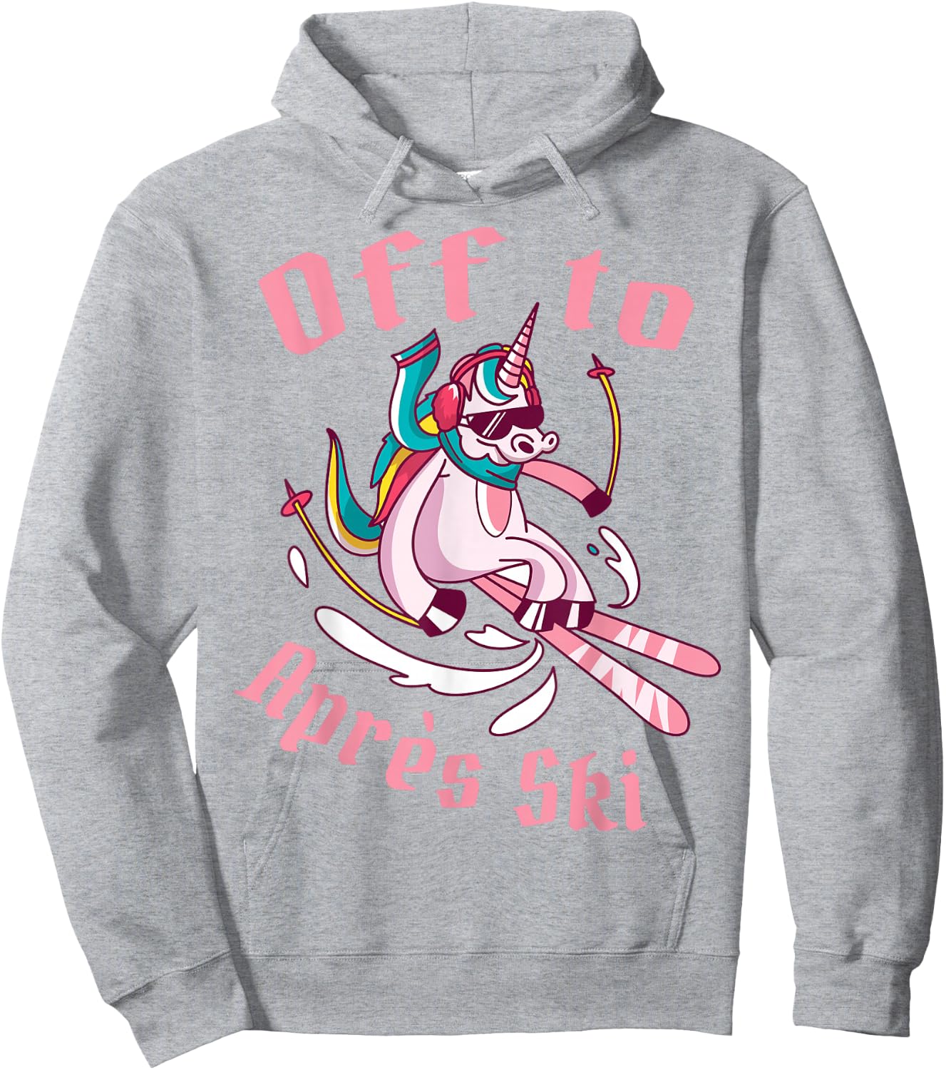 Funny snowboard ski skiing unicorn Off to après ski Hoodie - Hoodie | Ash