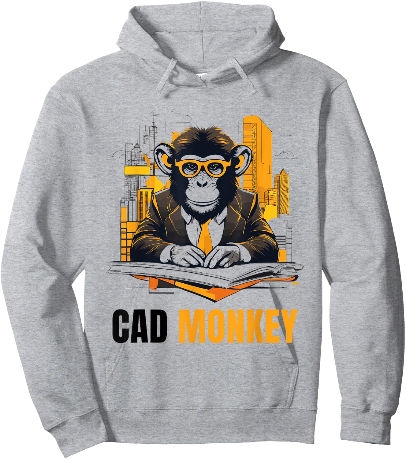 Architect Cad Monkey Architecture Student Apprenticeships Hoodie - Hoodie | Ash