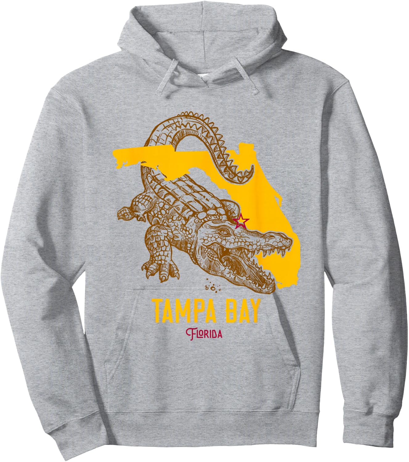 Tampa Bay Florida FL Aligator Vacation Surf Sunset Hoodie - Hoodie | Ash
