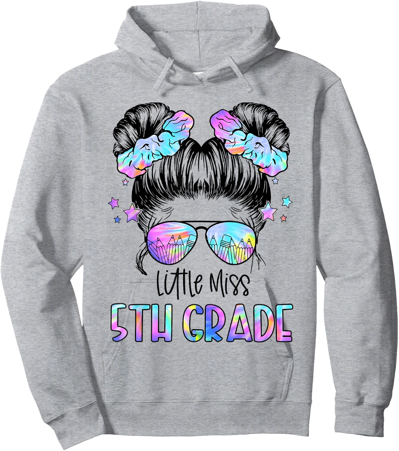Little Miss 5th Grade First Day Of School Fifth Grade Girls Hoodie - Hoodie | Ash