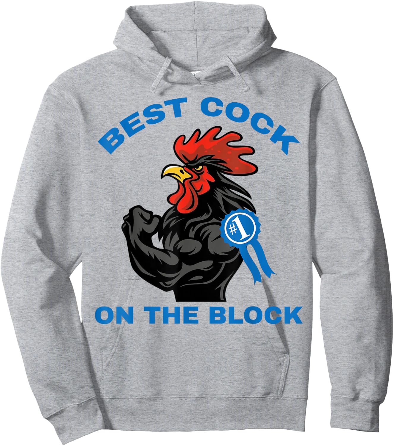 Rooster #1 Best Cock On The Block Hoodie - Hoodie | Ash