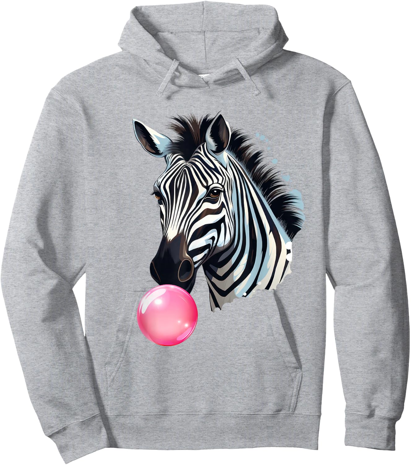 144 Animals Zebra Funny Zebra Bubblegum - -Adults, Kids - Blue - Short Sleeve - Zebra Print - Casual - All Seasons Hoodie - Hoodie | Ash
