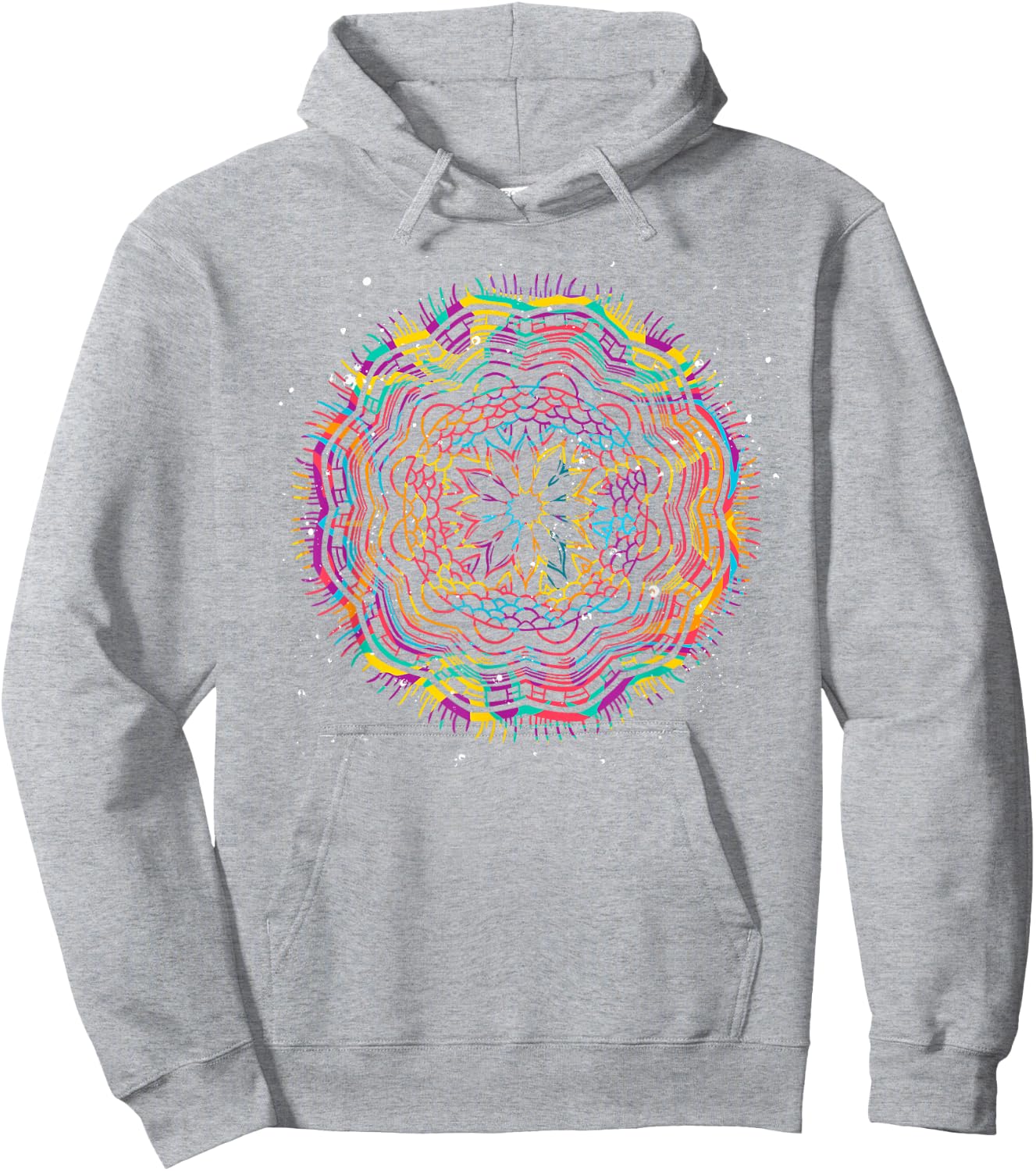 Bohemian Fractal Geometry Yogi Spiritual Mandala Hoodie - Hoodie | Ash