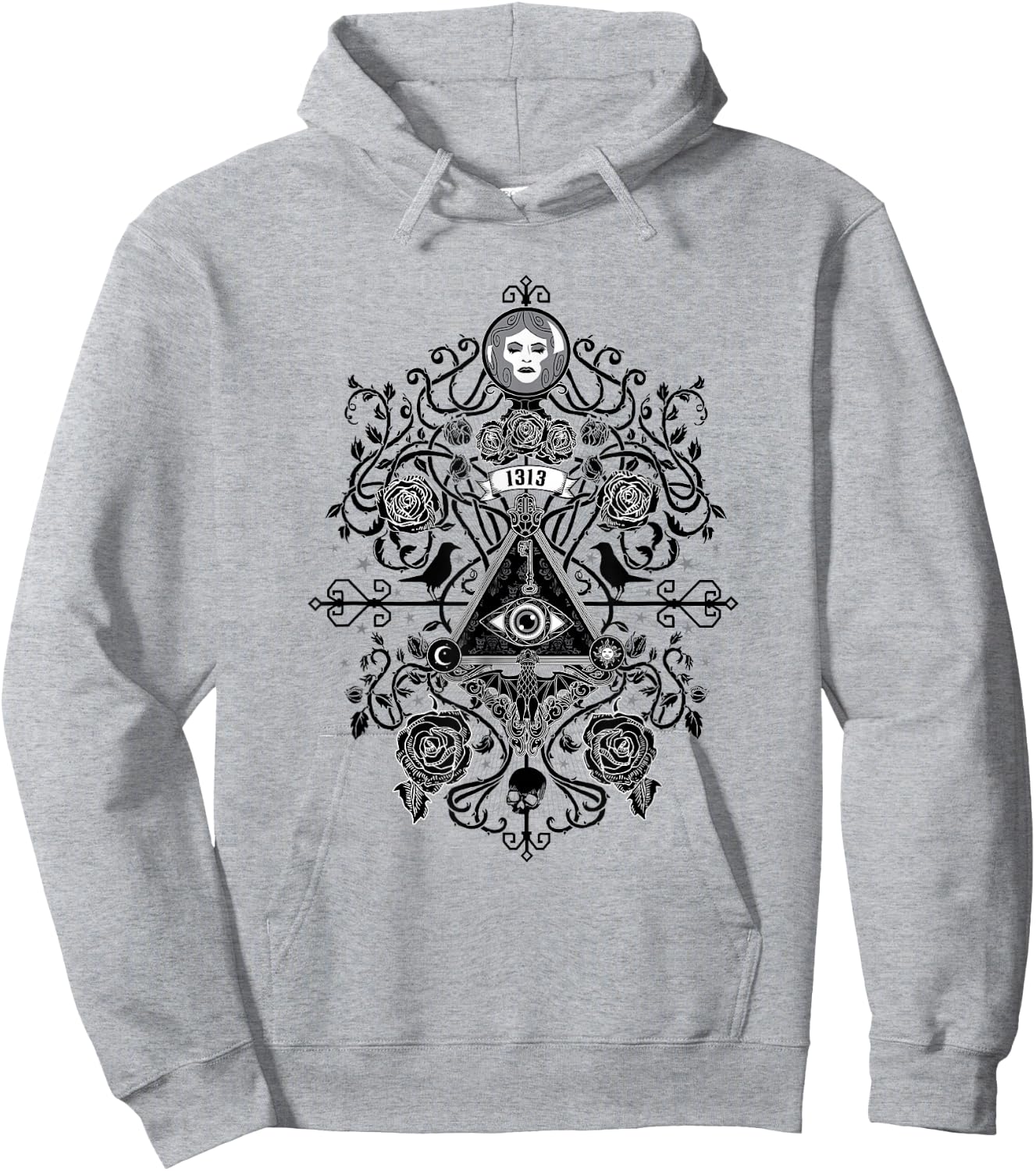 The Haunted Mansion 1313 Disneyland DR All Seeing Eye Symbol Hoodie - Hoodie | Ash