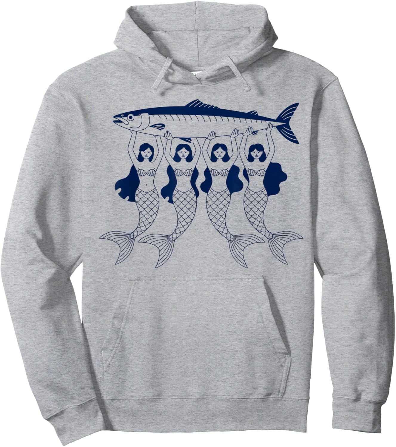 Mermaid Sardine Tinned Fish Sea Food Canned Sardines Ocean Hoodie - Hoodie | Ash