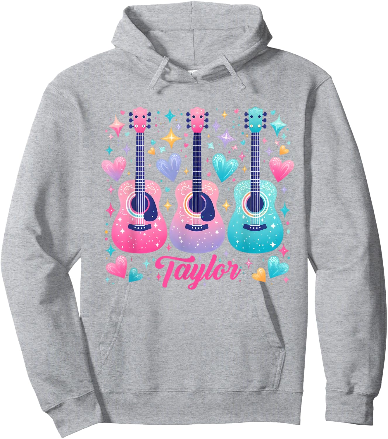 Girl Retro Taylor Custom Name Groovy 80s , Black, S Hoodie - Hoodie | Ash