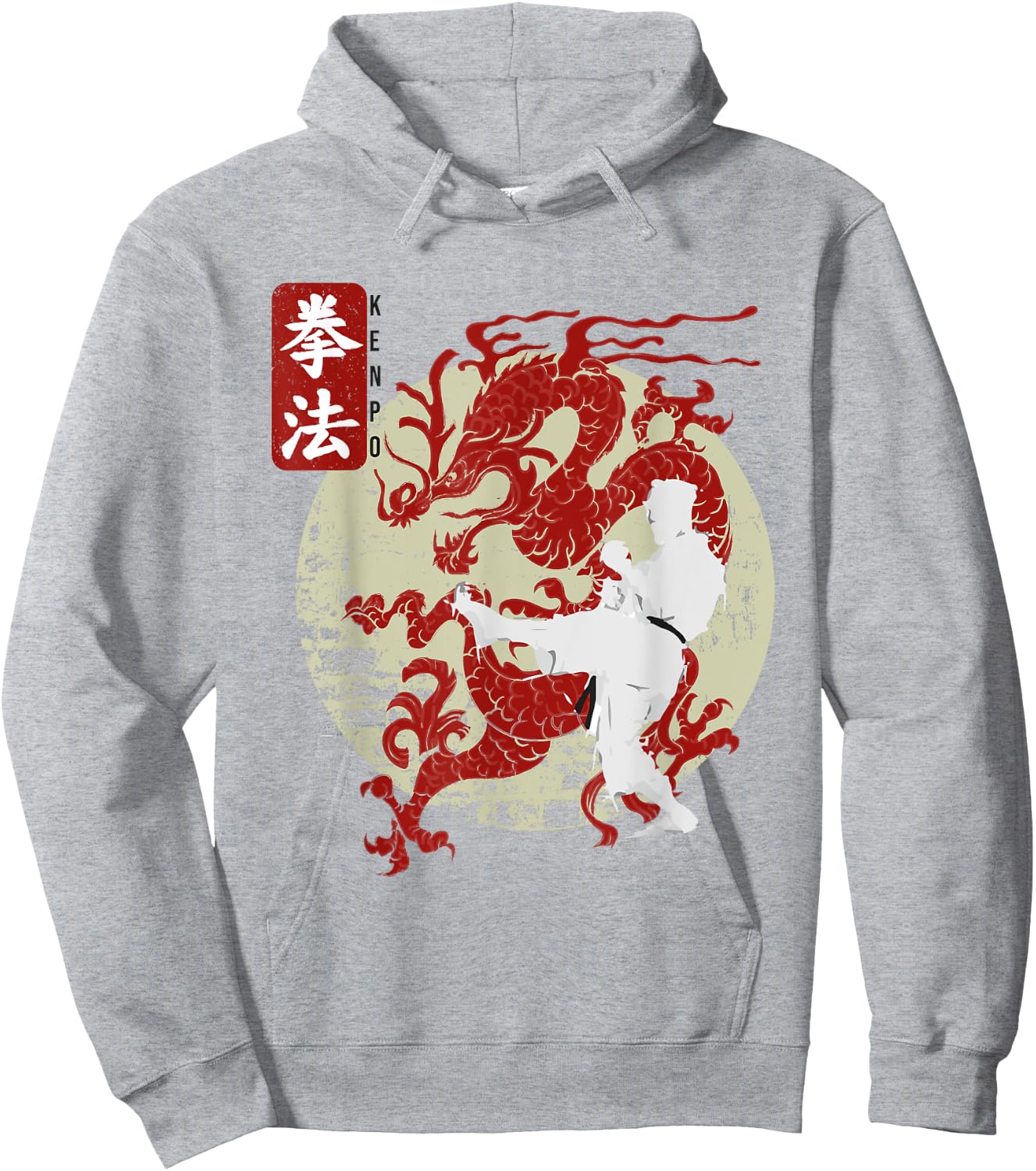 Kenpo Karate Dragon Symbol Hoodie - Hoodie | Ash