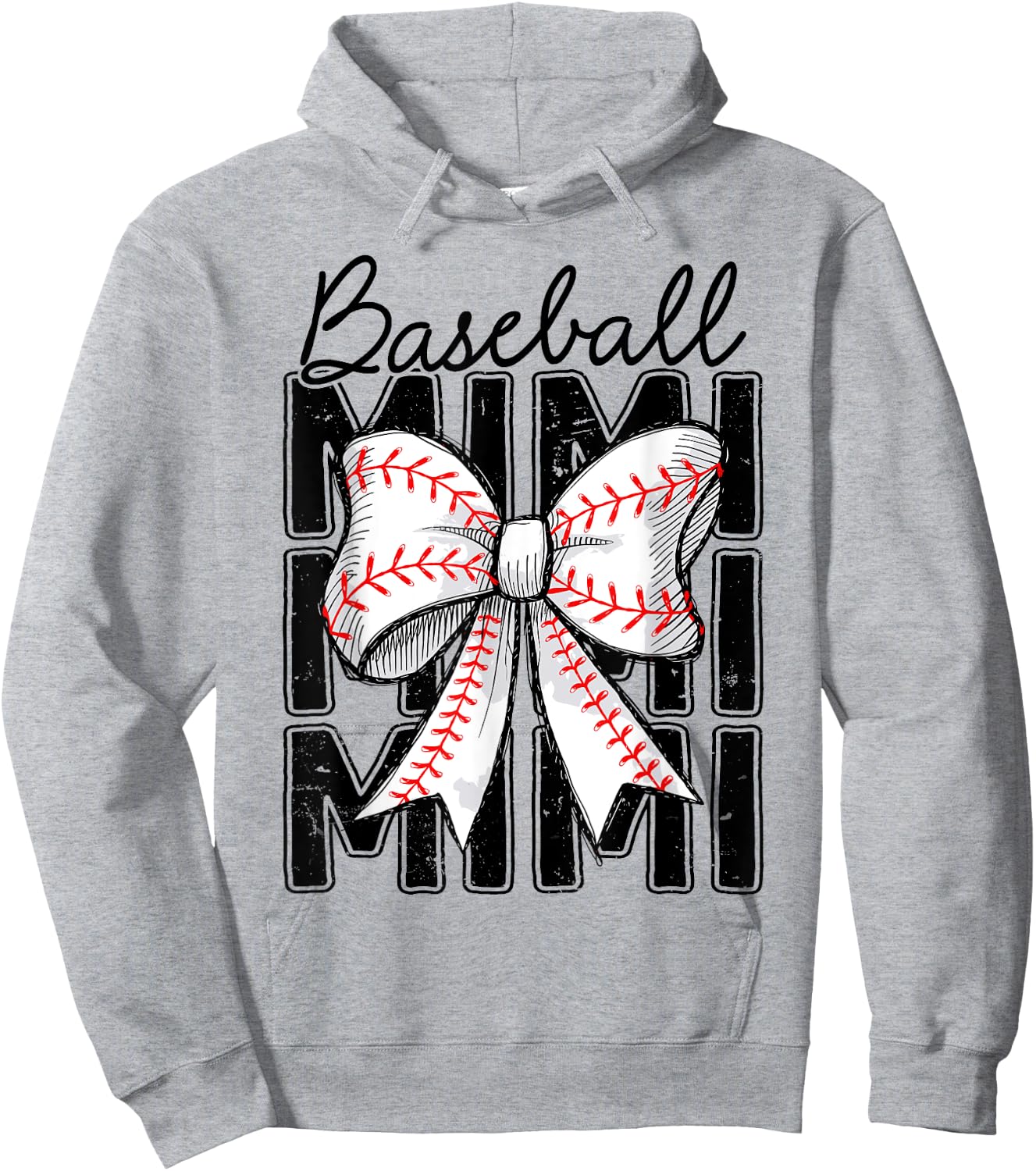 Baseball Mimi Coquette Bow Baseball Lover Game Day Women Hoodie - Hoodie | Ash