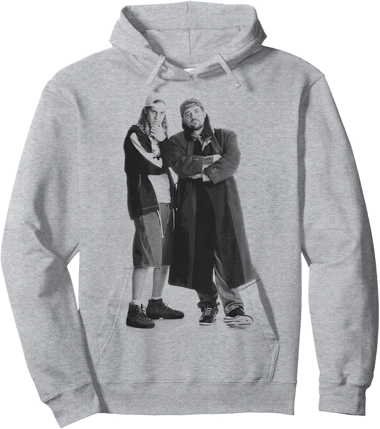 Jay & Silent Bob Black & White Standing Portrait Hoodie - Hoodie | Ash