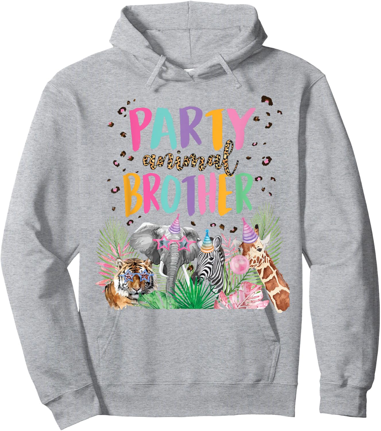 Brother Of The Birthday Boy Girl Zoo Theme Animal Party Hoodie - Hoodie | Ash