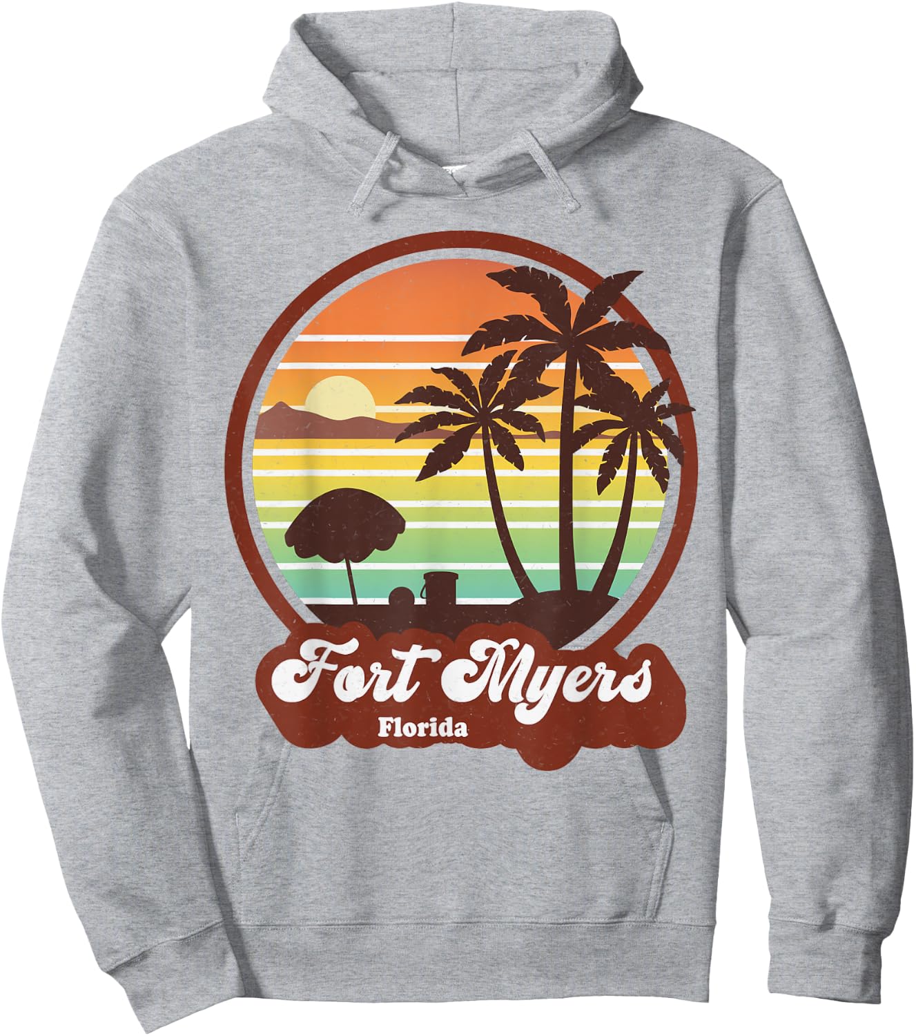 Vintage Fort Myers Beach Souvenirs Florida Beach FL Retro Hoodie - Hoodie | Ash
