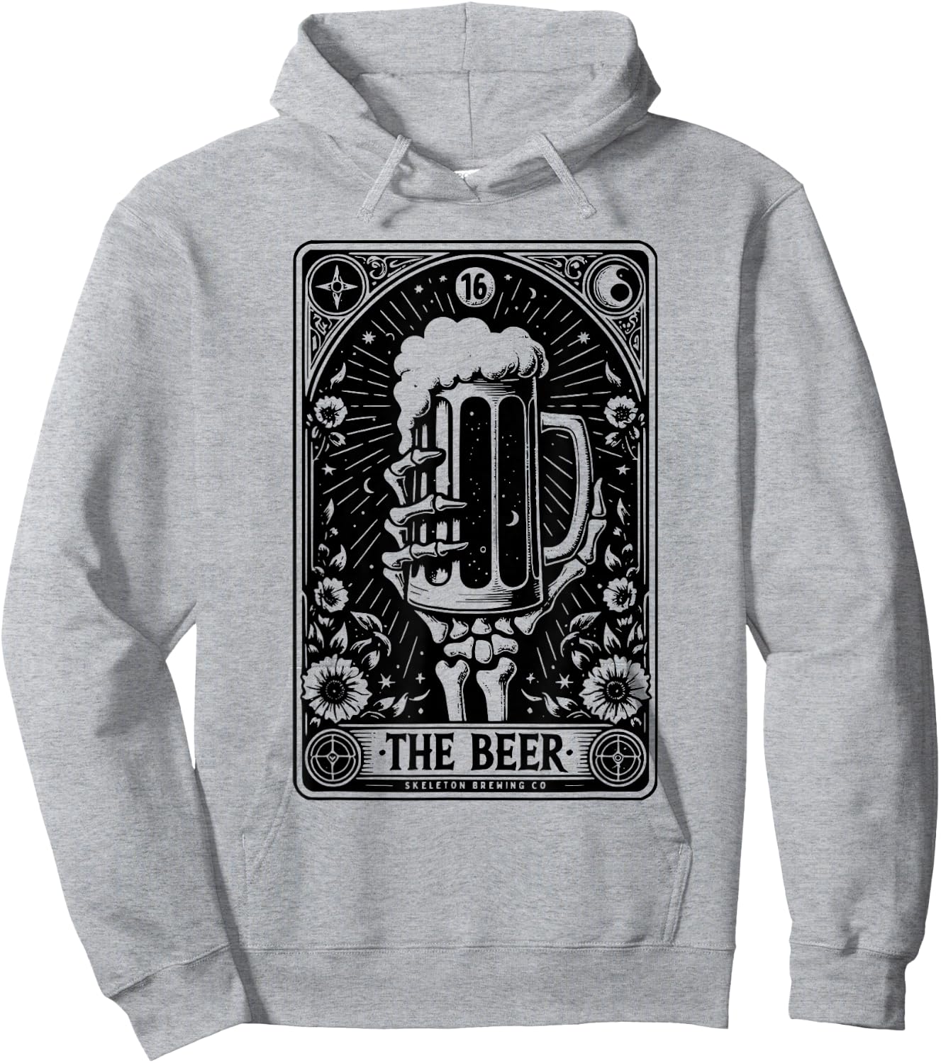 Tarot Card The Beer Beer Skeleton Beer Glass Tarot Cards Hoodie - Hoodie | Ash