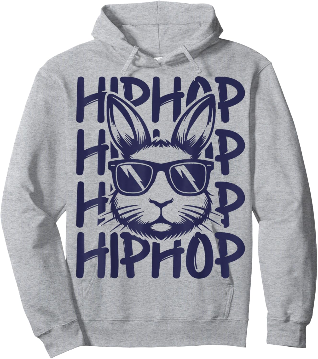 Hip Hop Bunny Sunglasses Easter For Kids Boys Men Hoodie - Hoodie | Ash