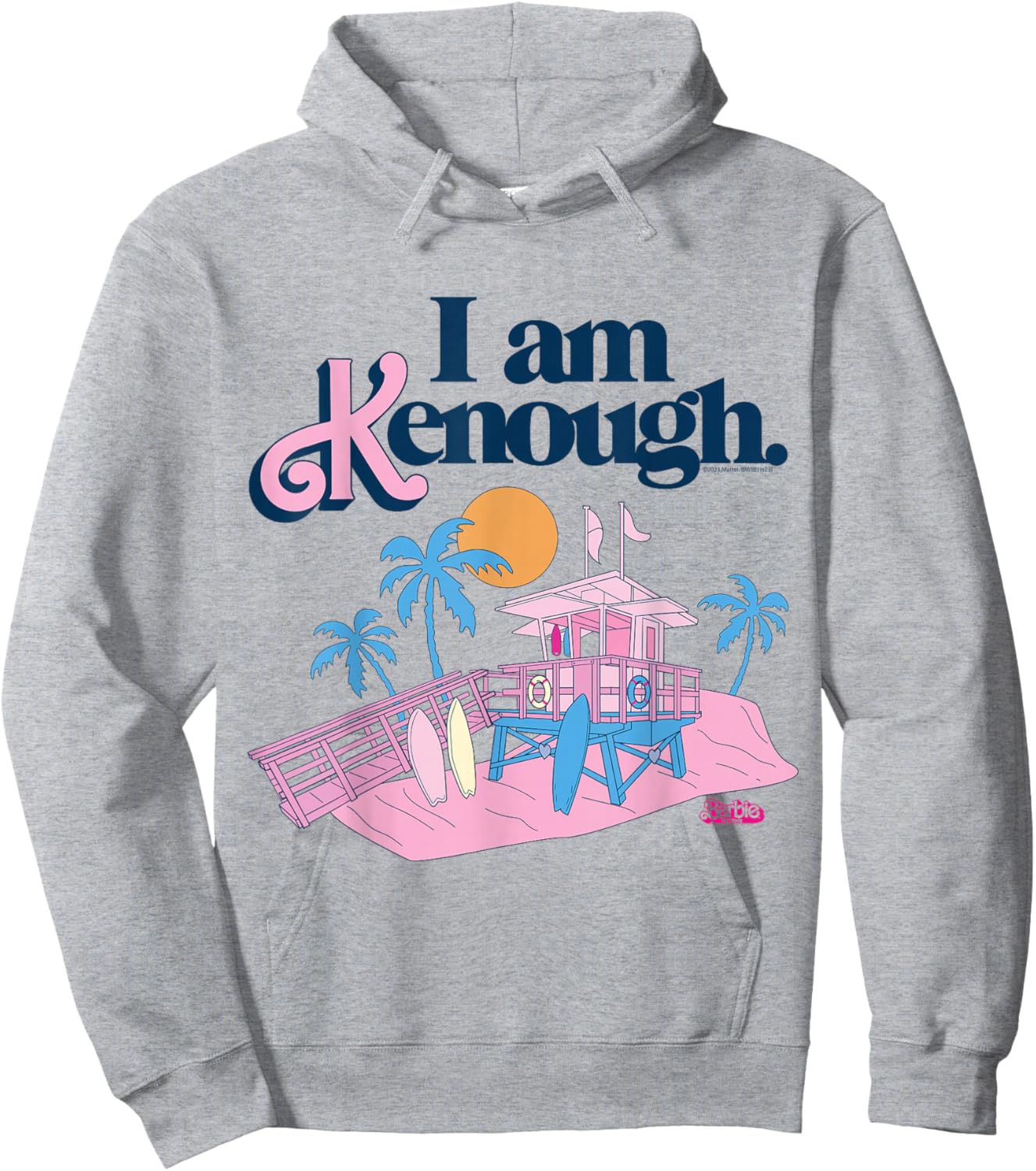 Barbie The Film I Am Kenough Lifeguard Stand , White Hoodie - Hoodie | Ash