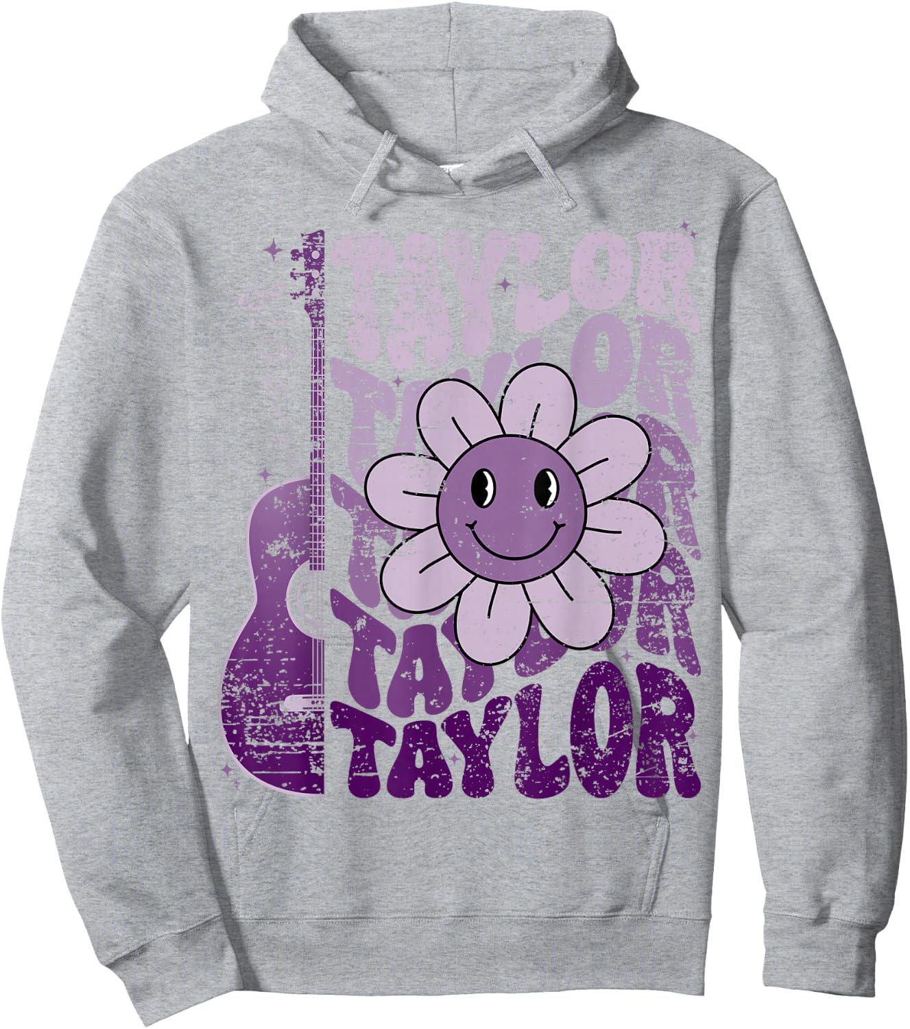 Taylor First Name I Love Taylor Girl Groovy 80's Vintage Hoodie - Hoodie | Ash