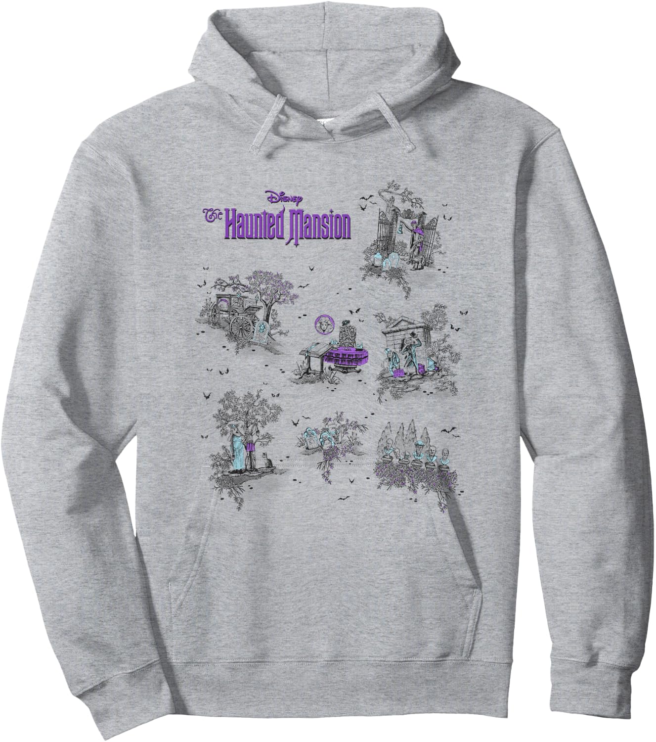 The Haunted Mansion Iconic Locations Collage Poster Hoodie - Hoodie | Ash