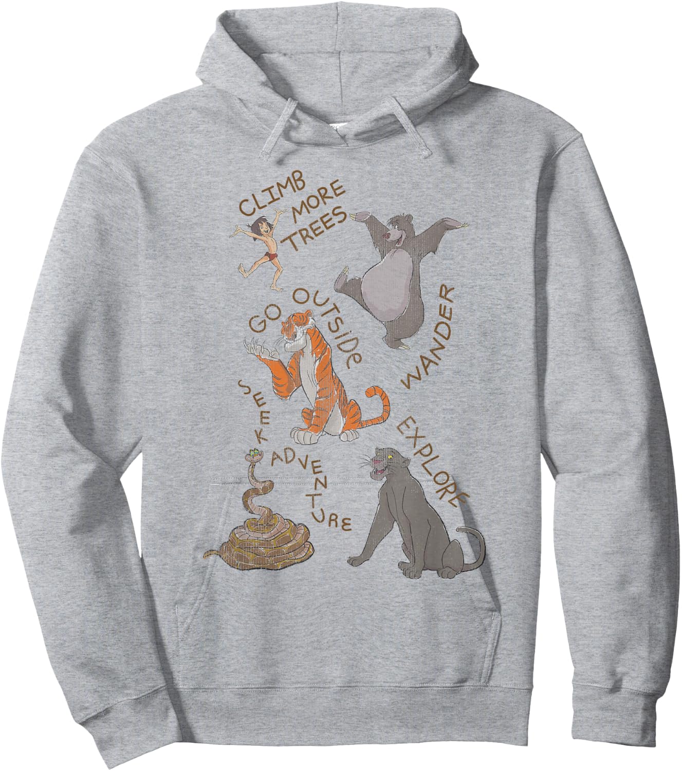Disney The Jungle Book Inspirational Group Poster Hoodie - Hoodie | Ash