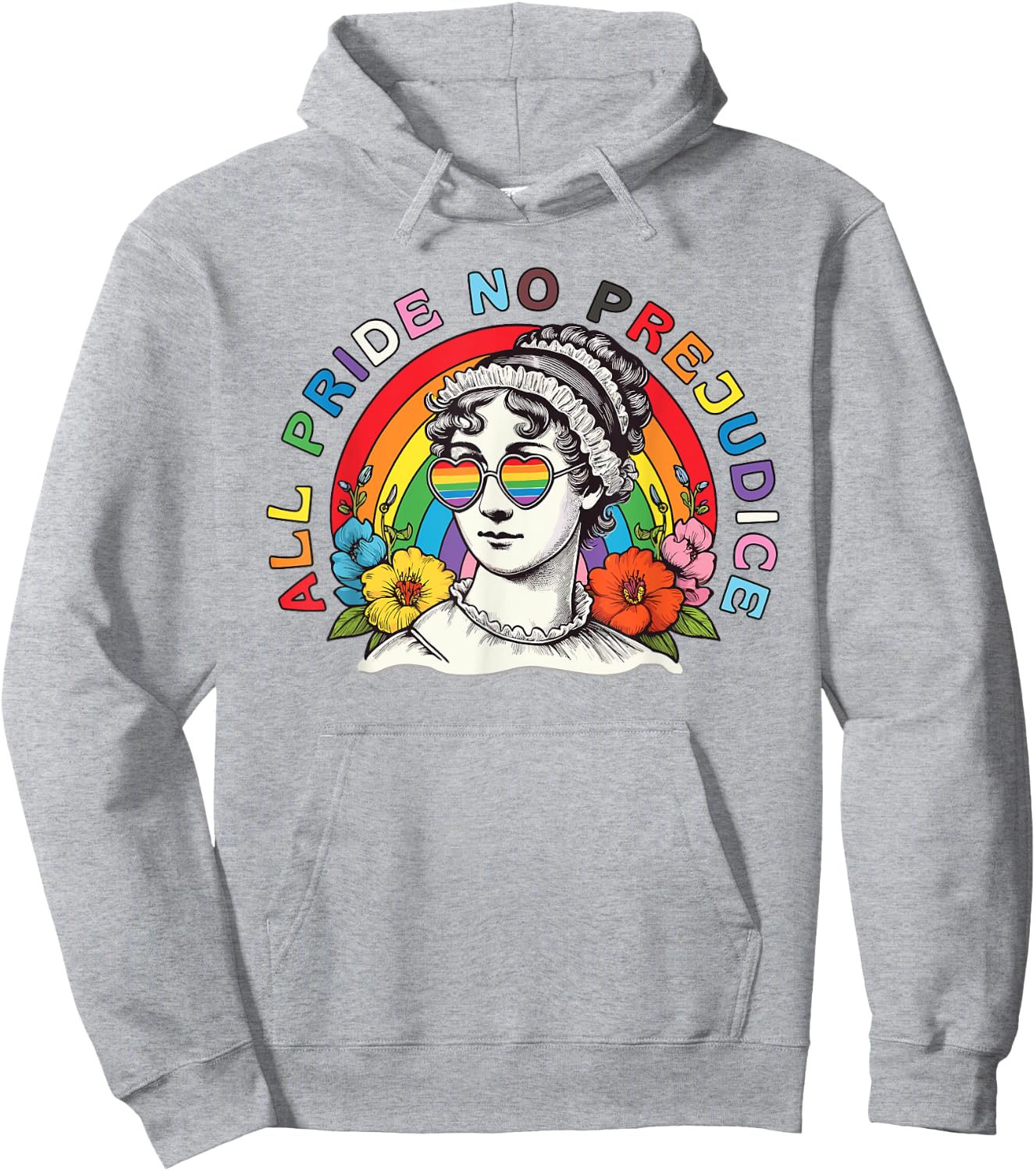 All Pride No Prejudice Gay Pride Funny Jane Austen Women Men Hoodie - Hoodie | Ash