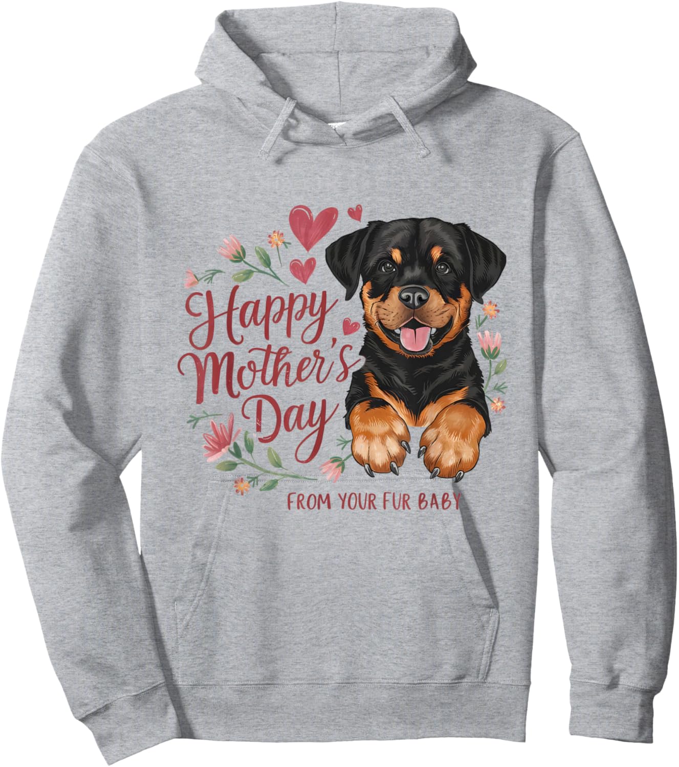 Happy Mother's Day From Your Fur Baby Dog Mom Women Gifts Hoodie - Hoodie | Ash