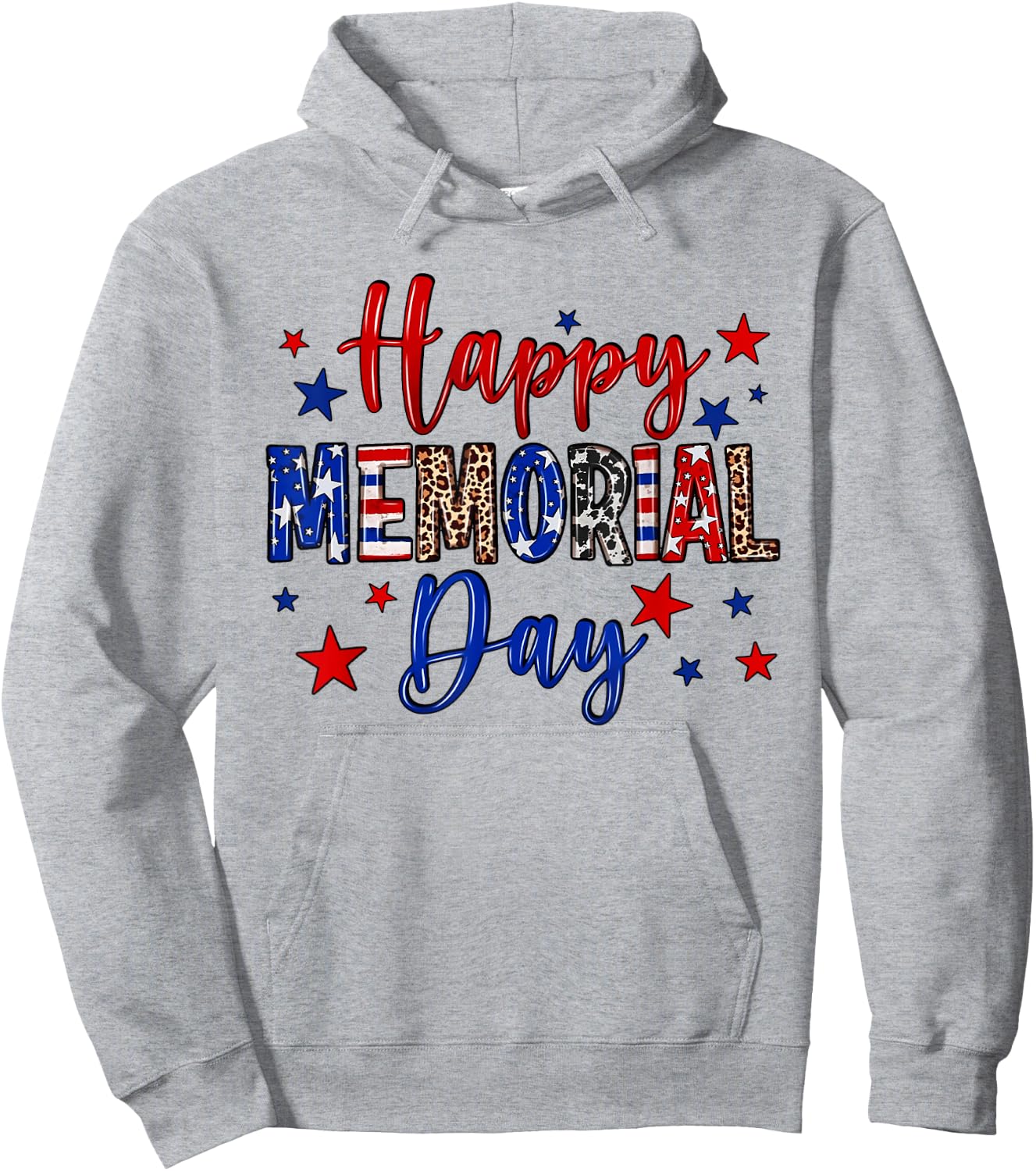 Happy Memorial Day Flower Leopard USA Patriotic Girls Hoodie - Hoodie | Ash