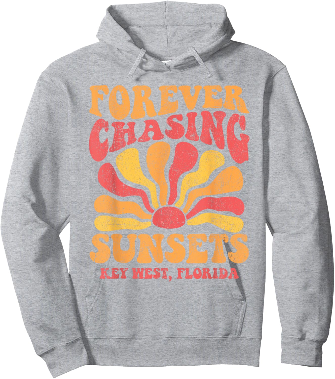 Forever Chasing Sunsets Key West Florida Beach 70s Retro Men Women Kids Hoodie - Hoodie | Ash