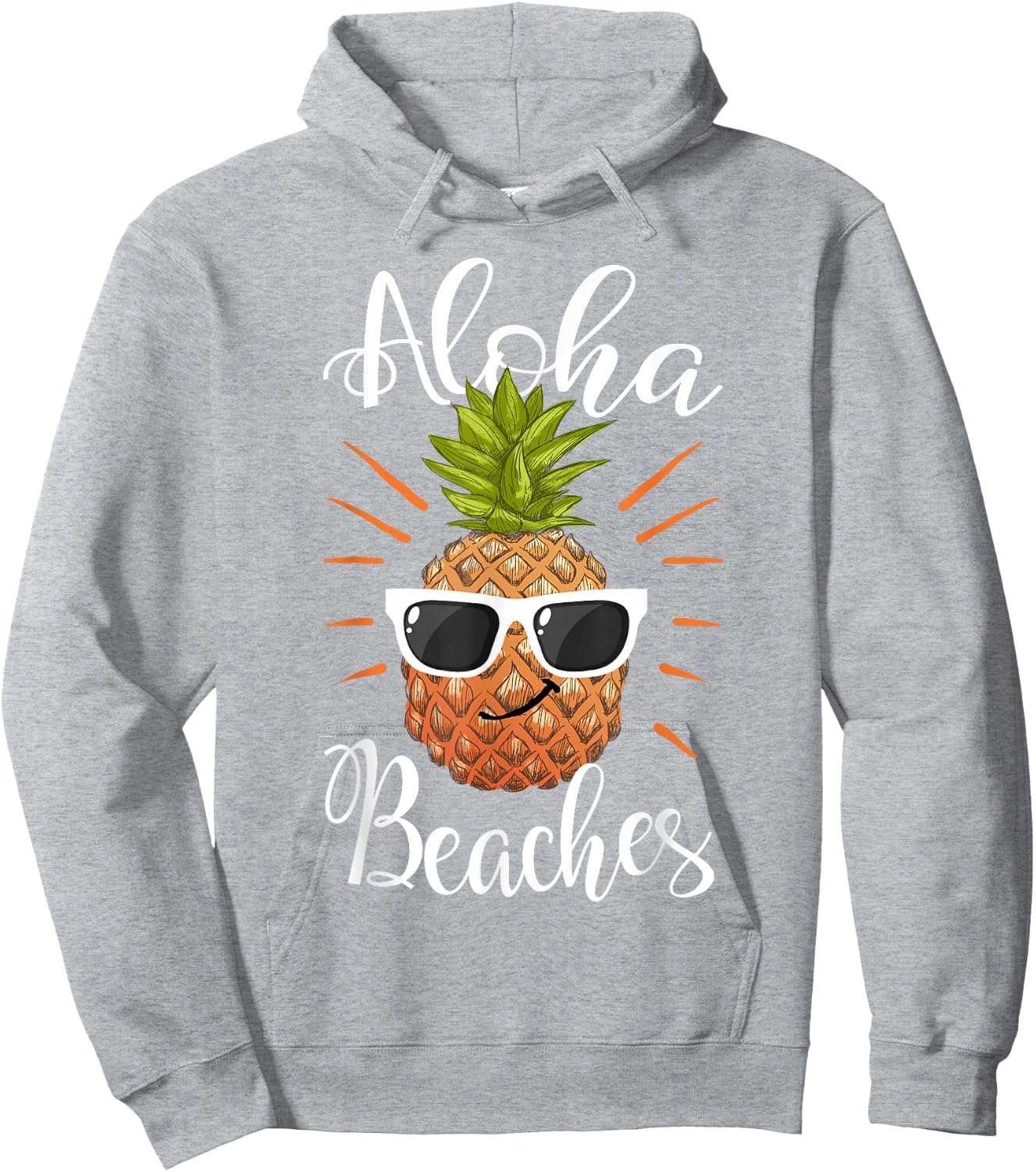 Aloha Beaches Hawaii Pineapple Sunglasses Hoodie - Hoodie | Ash
