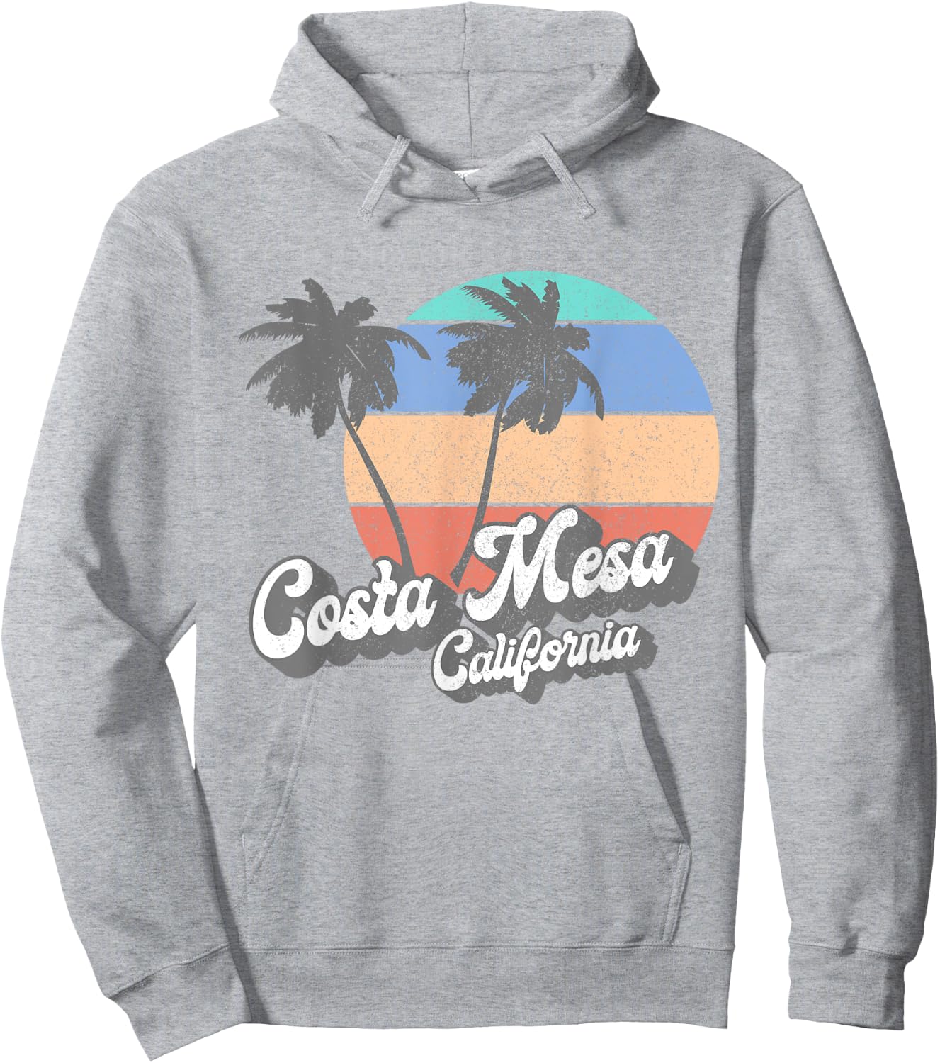 Retro Costa Mesa California CA Vintage Beach Surf Hoodie - Hoodie | Ash